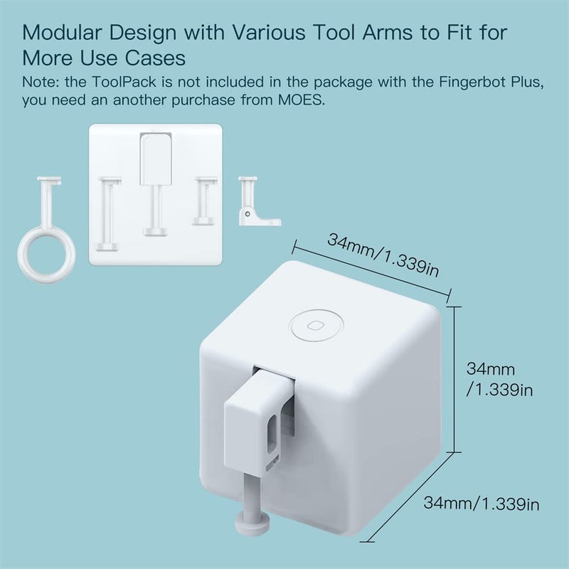 MoesGo الجيل الثاني من جهاز Fingerbot Plus الذكي بتقنية البلوتوث، زر تشغيل ضوء ذكي لاسلكي، جهاز تحكم عن بعد لحياة ذكية عبر تطبيق Tuya، أضف محور Fingerbot لجعله متوافقًا مع Alexa وGoogle Home - Image 5